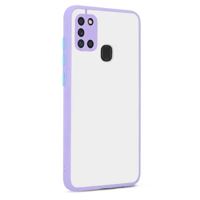 Moby Shop Samsung Galaxy A21S Kılıf Kenarları Renkli arkası Mat Rexa Premium Silikon Kapak ürün görseli 1