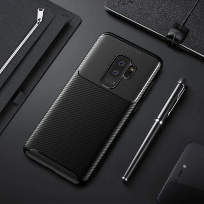 Moby Shop Samsung Galaxy S9 Plus Kılıf Karekarbon Desenli Şık ve Dayanıklı Torvex Premium Silikon Kapak ürün görseli 1