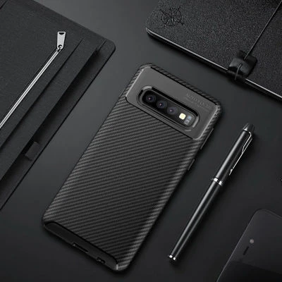 Moby Shop Samsung Galaxy S10 Kılıf Karekarbon Desenli Şık ve Dayanıklı Torvex Premium Silikon Kapak ürün görseli 1