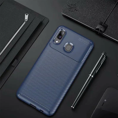 Moby Shop Samsung Galaxy A20 Kılıf Karekarbon Desenli Şık ve Dayanıklı Torvex Premium Silikon Kapak ürün görseli 1