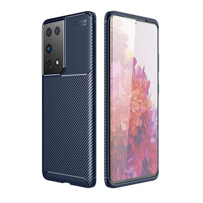 Moby Shop Samsung Galaxy S21 Ultra Kılıf Karekarbon Desenli Şık ve Dayanıklı Torvex Premium Silikon Kapak ürün görseli 1