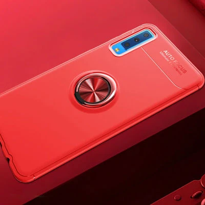 Moby Shop Samsung Galaxy A7 2018 Ultra Koruma Sağlayan Stand Özellikli RingGuard Yüzüklü Silikon Kılıf ürün görseli 1