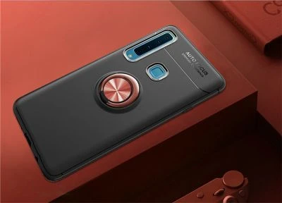 Moby Shop Samsung Galaxy A9 2018 Ultra Koruma Sağlayan Stand Özellikli RingGuard Yüzüklü Silikon Kılıf ürün görseli 1