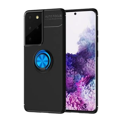 Moby Shop Samsung Galaxy S21 Ultra Ultra Koruma Sağlayan Stand Özellikli RingGuard Yüzüklü Silikon Kılıf ürün görseli 1
