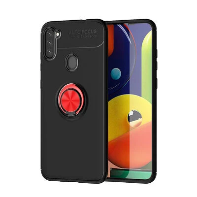 Moby Shop Samsung Galaxy A11 Ultra Koruma Sağlayan Stand Özellikli RingGuard Yüzüklü Silikon Kılıf ürün görseli 1