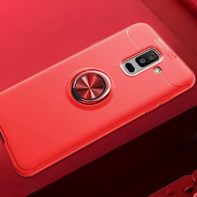 Moby Shop Samsung Galaxy A6 Plus 2018 Ultra Koruma Sağlayan Stand Özellikli RingGuard Yüzüklü Silikon Kılıf ürün görseli 1