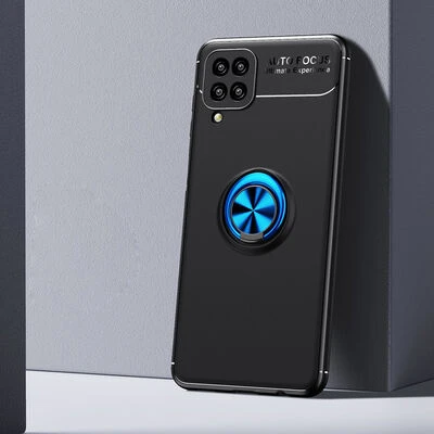 Moby Shop Samsung Galaxy M12 Ultra Koruma Sağlayan Stand Özellikli RingGuard Yüzüklü Silikon Kılıf ürün görseli 1