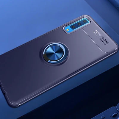Moby Shop Samsung Galaxy A7 2018 Ultra Koruma Sağlayan Stand Özellikli RingGuard Yüzüklü Silikon Kılıf ürün görseli 1