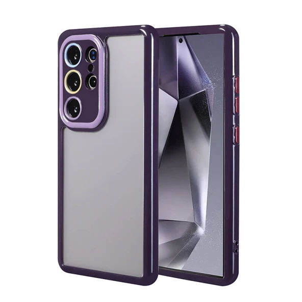 Moby Shop Samsung Galaxy S24 Ultra Kılıf Kamera Korumalı Renkli Kenar ve Çerçeve Tasarımlı Kromi Kapak ürün görseli 1