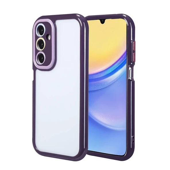Moby Shop Samsung Galaxy A15 Kılıf Kamera Korumalı Renkli Kenar ve Çerçeve Tasarımlı Kromi Kapak ürün görseli 1