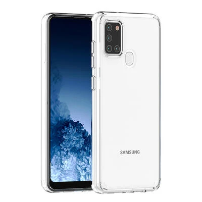 Moby Shop Samsung Galaxy A21S Kılıf Tam Koruma Sağlayan Ultra Sağlam Glazarm Premium Şeffaf Sert Silikon Kapak ürün görseli 1
