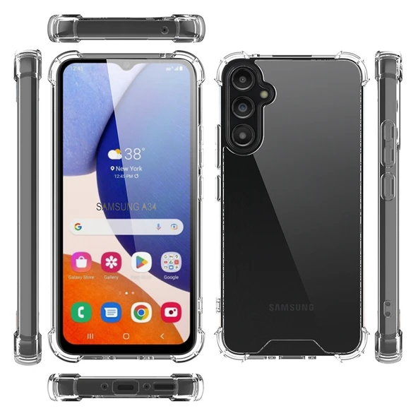Moby Shop Samsung Galaxy A14 Kılıf Şeffaf Köşe Korumalı Jellix Premium Şık Silikon Kılıf ürün görseli 1