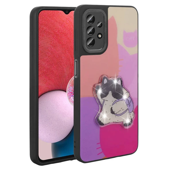 Moby Shop Galaxy A13 4G Kılıf Parlak Simli Ve Şirin Hayvan Figürlü Whimsy Premium Silikon Kapak ürün görseli 1