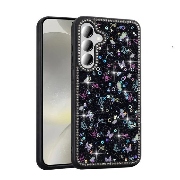 Moby Shop Samsung Galaxy A55 Kılıf Figürlü Kenarları Taşlı ve Simli Loco Premium Kapak ürün görseli 1