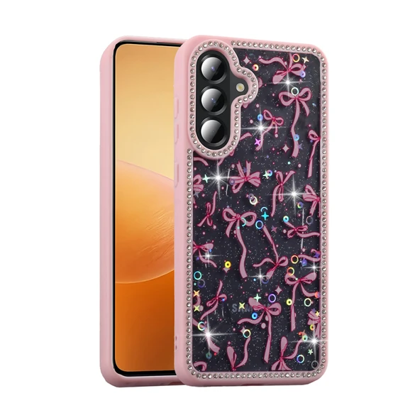 Moby Shop Samsung Galaxy A56 Kılıf Figürlü Kenarları Taşlı ve Simli Loco Premium Kapak ürün görseli 1
