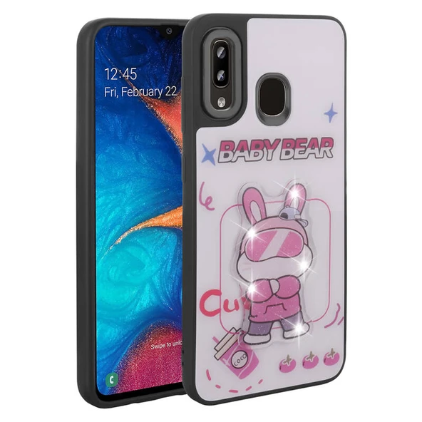 Moby Shop Galaxy A20 Kılıf Parlak Simli Ve Şirin Hayvan Figürlü Whimsy Premium Silikon Kapak ürün görseli 1