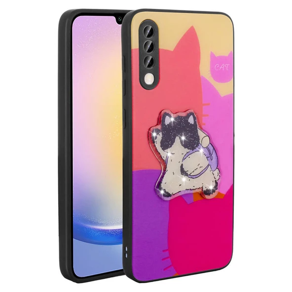 Moby Shop Galaxy A50 Kılıf Parlak Simli Ve Şirin Hayvan Figürlü Whimsy Premium Silikon Kapak ürün görseli 1