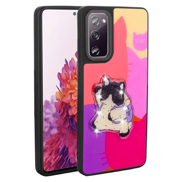 Moby Shop Galaxy S20 FE Kılıf Parlak Simli Ve Şirin Hayvan Figürlü Whimsy Premium Silikon Kapak ürün görseli 1