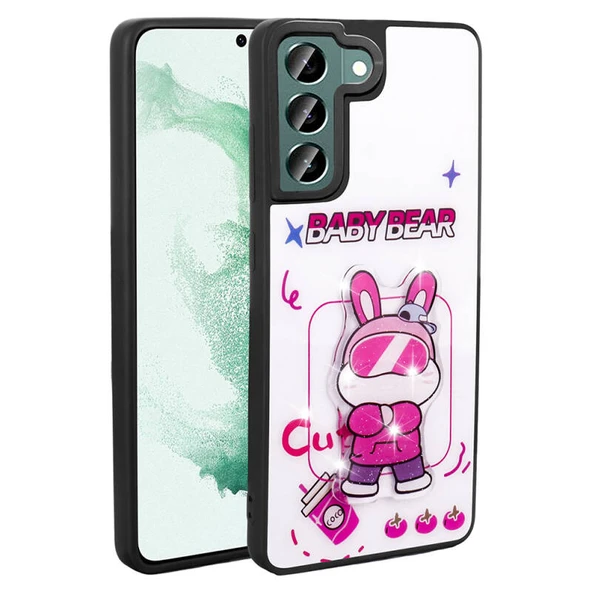 Moby Shop Galaxy S22 Kılıf Parlak Simli Ve Şirin Hayvan Figürlü Whimsy Premium Silikon Kapak ürün görseli 1