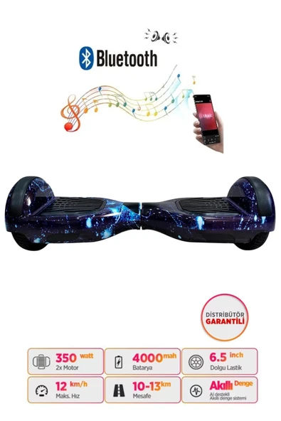 Citymate Hoverboard Elektrikli Kaykay Scooter Bluetooth Hoparlörlü 6.5 inch D12 ürün görseli 1