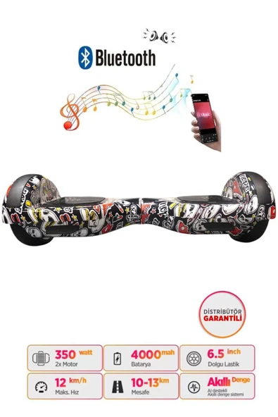 Citymate Hoverboard Elektrikli Kaykay Scooter Bluetooth Hoparlörlü 6.5 inch D14 ürün görseli 1
