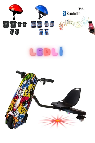 Citymate Drift Car Elektrikli Kaykay Bluetooth Dirift Kar Hoverboard Scooter + Koruma Ekipmanı D01 ürün görseli 1