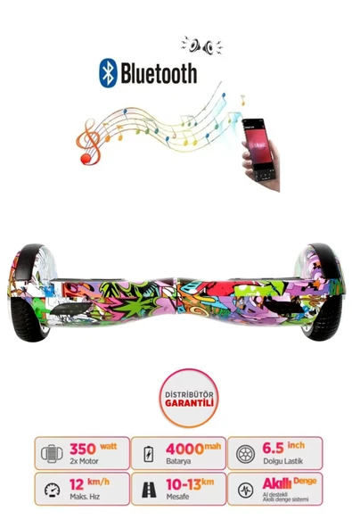 Citymate Hoverboard Elektrikli Kaykay Scooter Bluetooth Hoparlörlü 6.5 inch D04 ürün görseli 1