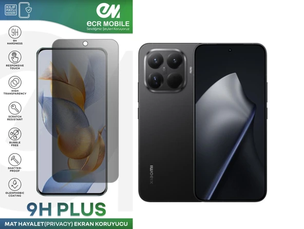 Xiaomi 15T/15T Pro ile Uyumlu Ekran Koruyucu 9H Esnek Nano Kırılmayan MAT HAYALET(Privacy) ürün görseli 1