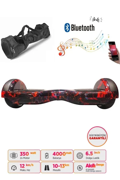 Citymate Elektrikli Kaykay Hoverboard Bluetooth Hoparlörlü 6.5 İnç Grafiti D15 - Çanta Hediye ürün görseli 1