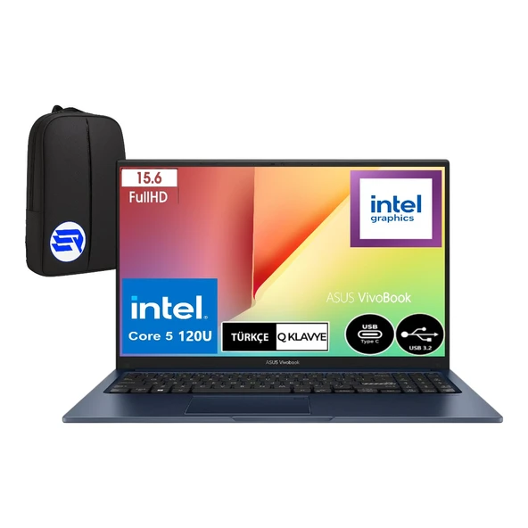 Asus Vivobook 15 X1504VA-NJ3665EP4 Intel Core 5 120U 40GB Ram 512GB SSD WIN11 Pro 15.6" Fhd + Elektropasaj Çanta ürün görseli 1