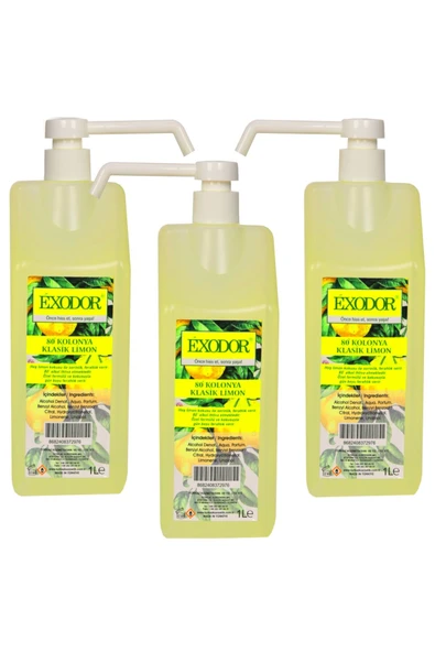KLASİK LİMON KOLONYASI 1000 ML POMPALI 3 LÜ ürün görseli 1