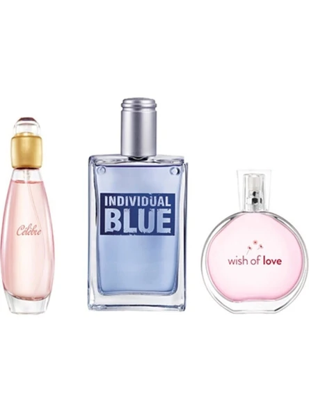 Avon Celebre Edt 50 ml + Individual Blue Edt 100 ml + Wish Of Love Edt 50 ml 3 Lü ürün görseli 1