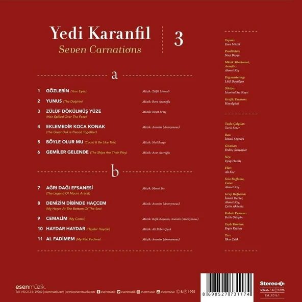 Yedi Karanfil 1 - Plak - Resim 2