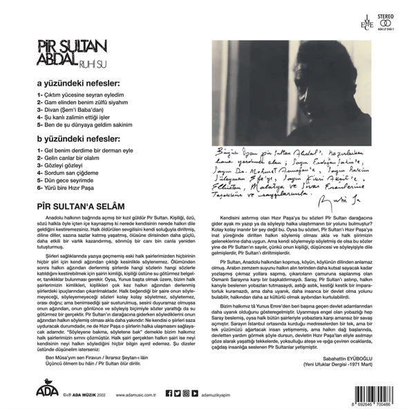 Ruhi Su Pir Sultan Abdal - Plak - Resim 4
