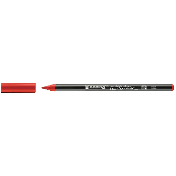 Edding Porselen Kalemi Fırça (10 adet) Uçlu 1 MM- 4 MM Kırmızı 4200 ürün görseli 1