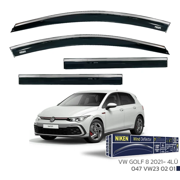 Vw Golf 8 Kromlu Cam Rüzgarlığı Niken 2021+ sonrası uyumlu ürün görseli 1