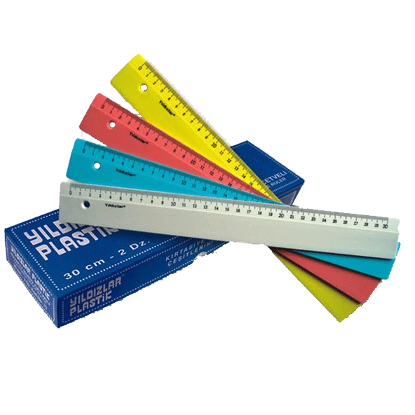 Yıldızlar Standart Cetvel Plastik Renkli 30 CM (24 lü) 70 ürün görseli 1