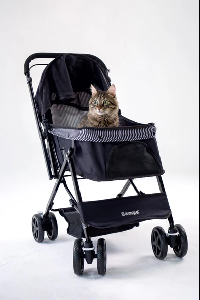 Zampa Nova Kedi ve Köpek Arabası Siyah 52x76.5x95 Cm ürün görseli 1