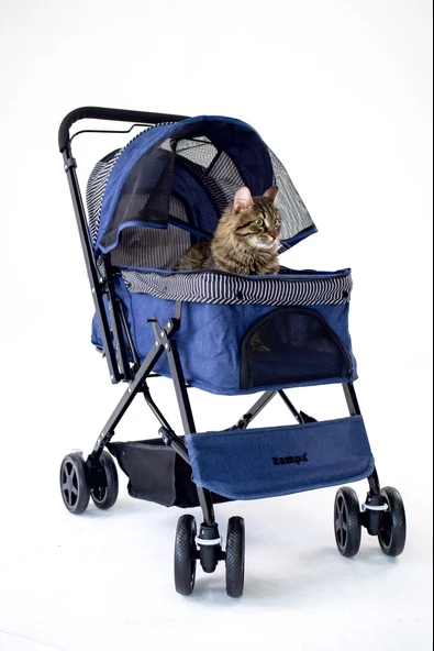 Zampa Nova Kedi ve Köpek Arabası Lacivert 52x76.5x95 Cm ürün görseli 1