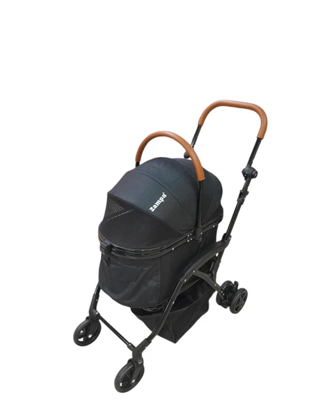 Zampa Orbit BL01T-B Siyah Kedi Köpek Arabası - Katlanabilir, Hafif, Fileli Tasarım ürün görseli 1