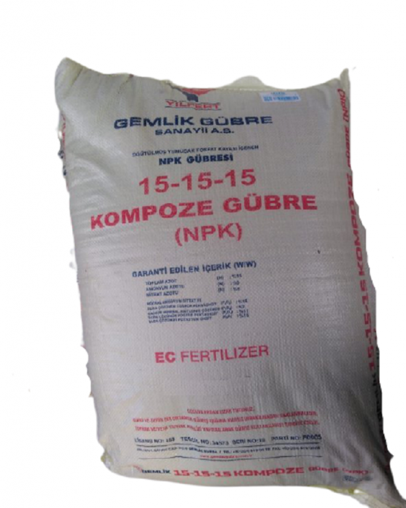 Gemlik 15-15-15 Kompoze Gübre 2x50 Kg 2 Torba (100 Kg) ürün görseli 1