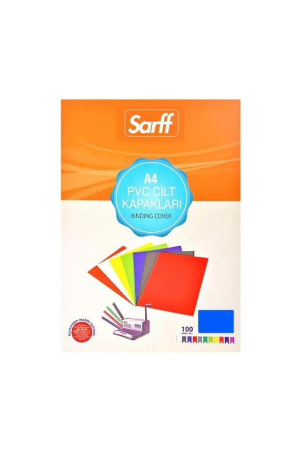 SARFF A-4 Cilt Kapağı 160 Micron Mavi 100 Lü (1 Paket 100 Adet) ürün görseli 1