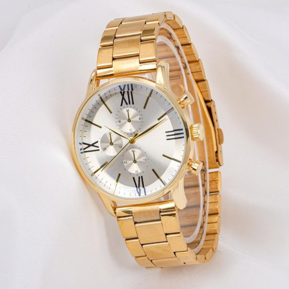 SaaTTino Watch Roma Rakamlı Sarı Çelik Kasa Ve Kordon Erkek Kol Saati ST-304022 ürün görseli 1