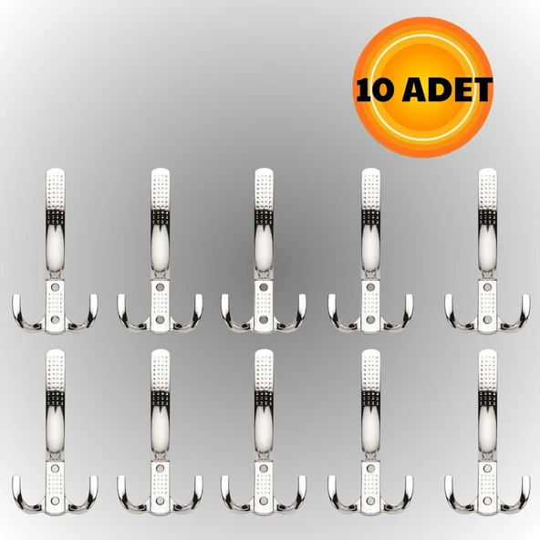 Uzun Noktalı Metal Askı Şık Portmanto Askılık Dolap Mobilya Askısı (vidalar Dahil)(10 ADET) ürün görseli 1