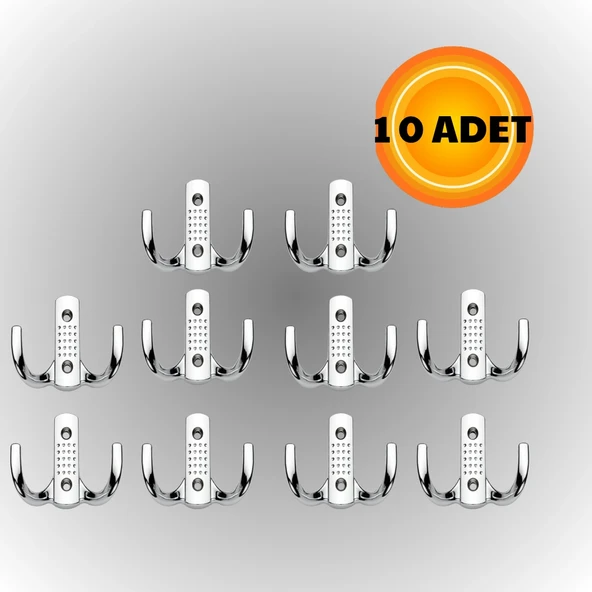 Noktalı Metal Askı Şık Portmanto Askılık Dolap Mobilya Askısı (vidalar Dahil)(10 ADET ) ürün görseli 1