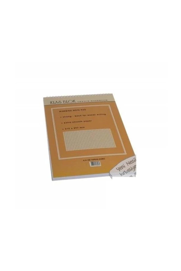 Klas A4 Bloknot Spiralli Office Book Kareli 100 Yaprak (6 Li Paket) ürün görseli 1