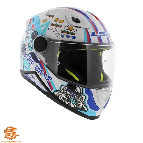 LS2 Rapid Çocuk Kask – Never Give Up Desenli (Beyaz) ürün görseli 1