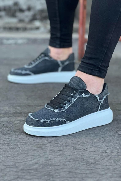 Wagoon WG018 Gri Kot Kumaş Erkek Casual Ayakkabı ürün görseli 1