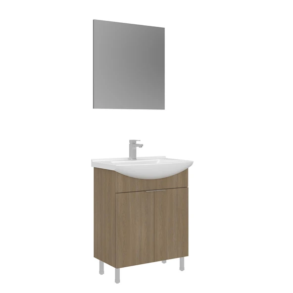 Orka Purus 65 cm Budva Düz Aynalı Banyo Dolabı Takımı (Ayaklı) ürün görseli 1