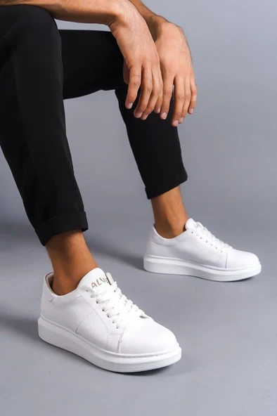 SLW151 Boost Bağcıklı Cilt Erkek Günlük Sneaker Ayakkabı CBT - Beyaz ürün görseli 1